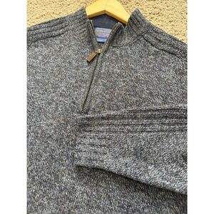 Pendleton Mens 100% Shetland Wool Quarter Zip Sweater Blue Speckled Size L